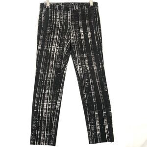 Banana Republic Womens Sloan Pants Size 6 Slim Ankle Fit Black White Striped
